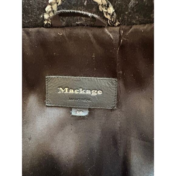 Mackage Wool Cashmere Coat Black Belted Double Breasted Jacket Size S $1195 - Picture 9 of 13